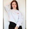 image:imageStelle Cropped Sweatshirt for Women Crewneck Pullover Tops Oversized Long Sleeve Lightweight Casual Cotton Sweat ShirtsUltra Light Grey