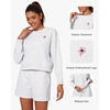 image:imageStelle Cropped Sweatshirt for Women Crewneck Pullover Tops Oversized Long Sleeve Lightweight Casual Cotton Sweat ShirtsUltra Light Grey