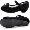 image:imageStelle Dress Shoes for Girls Rhinestone Bow Low Heels for Wedding PartyBlackvelvet