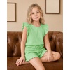 image:imageStelle Girls 2 Piece Summer Outfits Flutter Sleeve Tops and Shorts 513Y  Cooling LinerShorts with PocketsRuffle Tank TopsBack KeyholeCute Bow on WaistBreathableLightweightStretchableFlowyGreen