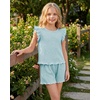 image:imageStelle Girls 2 Piece Summer Outfits Flutter Sleeve Tops and Shorts 513Y  Cooling LinerShorts with PocketsRuffle Tank TopsBack KeyholeCute Bow on WaistBreathableLightweightStretchableFlowyLight Blue