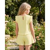 image:imageStelle Girls 2 Piece Summer Outfits Flutter Sleeve Tops and Shorts 513Y  Cooling LinerShorts with PocketsRuffle Tank TopsBack KeyholeCute Bow on WaistBreathableLightweightStretchableFlowyLemon Butter