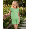 image:imageStelle Girls 2 Piece Summer Outfits Flutter Sleeve Tops and Shorts 513Y  Cooling LinerShorts with PocketsRuffle Tank TopsBack KeyholeCute Bow on WaistBreathableLightweightStretchableFlowyGreen
