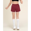 image:imageStelle Girls Athletic Shorts with Pockets Girls Running Shorts Volleyball Soccer Shorts for Kids Elastic WaistMaroon