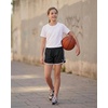 image:imageStelle Girls Athletic Shorts with Pockets Quick Dry Running Shorts Gymnastics Basketball Short for Teen KidsBlack
