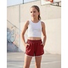 image:imageStelle Girls Athletic Shorts with Pockets Quick Dry Running Shorts Gymnastics Basketball Short for Teen KidsCrimson