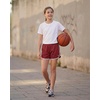 image:imageStelle Girls Athletic Shorts with Pockets Quick Dry Running Shorts Gymnastics Basketball Short for Teen KidsCrimson