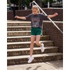 image:imageStelle Girls Athletic Shorts with Pockets Quick Dry Running Shorts Gymnastics Basketball Short for Teen KidsEvergreen