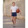image:imageStelle Girls Athletic Shorts with Pockets Quick Dry Running Shorts Gymnastics Basketball Short for Teen KidsNavy