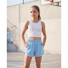 image:imageStelle Girls Athletic Shorts with Pockets Quick Dry Running Shorts Gymnastics Basketball Short for Teen KidsSky Blue