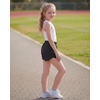 image:imageStelle Girls Athletic Shorts with Zipper Pockets Elastic Waist Running Short Basketball Volleyball Soccer Shorts for TeenBlack