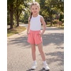 image:imageStelle Girls Athletic Shorts with Zipper Pockets Elastic Waist Running Short Basketball Volleyball Soccer Shorts for TeenCoral