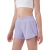 image:imageStelle Girls Athletic Shorts with Zipper Pockets Elastic Waist Running Short Basketball Volleyball Soccer Shorts for TeenLavender