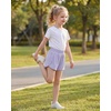 image:imageStelle Girls Athletic Shorts with Zipper Pockets Elastic Waist Running Short Basketball Volleyball Soccer Shorts for TeenLavender