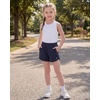 image:imageStelle Girls Athletic Shorts with Zipper Pockets Elastic Waist Running Short Basketball Volleyball Soccer Shorts for TeenNavy
