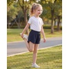 image:imageStelle Girls Athletic Shorts with Zipper Pockets Elastic Waist Running Short Basketball Volleyball Soccer Shorts for TeenNavy