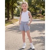 image:imageStelle Girls Athletic Shorts with Zipper Pockets Elastic Waist Running Short Basketball Volleyball Soccer Shorts for TeenPurple Haze