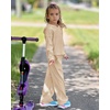 image:imageStelle Girls Clothes 2 Piece Fall Outfits Lounge Set Long Sleeve Pullover Hoodie Wide Leg Sweatpants Teen Ribbed TracksuitBeige