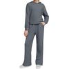 image:imageStelle Girls Clothes 2 Piece Fall Outfits Lounge Set Long Sleeve Pullover Hoodie Wide Leg Sweatpants Teen Ribbed TracksuitCharcoal