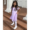 image:imageStelle Girls Cotton Short Sleeve Twirl Skater Dress 3T12Y  TwirlFriendly Skirt A LineCriss Cross BackDress for SchoolDancePlaywearCasualActiveSoft Stretch Breathable ComfyCd001lavendercold Shoulder