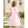 image:imageStelle Girls Cotton Short Sleeve Twirl Skater Dress 3T12Y  TwirlFriendly Skirt A LineCriss Cross BackDress for SchoolDancePlaywearCasualActiveSoft Stretch Breathable ComfyCd001pinkcold Shoulder