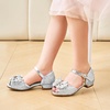 image:imageStelle Girls Dress Shoes Low Heel Glitter Bow Party Wedding Flower School ShoesBellasilver