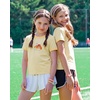 image:imageStelle Girls Graphic Tees Short Sleeve Girls Shirts Cute Tops Crew Neck Casual Basic Summer TShirt for Kids Teen 415 YearsButter Croissantvanilla