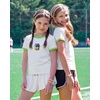 image:imageStelle Girls Graphic Tees Short Sleeve Girls Shirts Cute Tops Crew Neck Casual Basic Summer TShirt for Kids Teen 415 YearsRise and Brinewhite