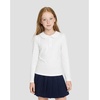 image:imageStelle Girls Long Sleeve Polo Shirts School Uniform Peter Pan Collar Tops  Puff Sleeve Lace Trim CottonBlend Button Down SolidColor White Blouse Classic Lightweight Breathable Kids ClothesWhite