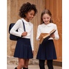 image:imageStelle Girls Long Sleeve Polo Shirts School Uniform Peter Pan Collar Tops  Puff Sleeve Lace Trim CottonBlend Button Down SolidColor White Blouse Classic Lightweight Breathable Kids ClothesWhite