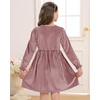 image:imageStelle Girls Long Sleeve Velvet Dress Ruffled Crew Neck Midi ALine Dresses Vintage Formal Party Winter Outfits Rose ClayXS