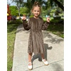 image:imageStelle Girls Long Sleeve Velvet Dress with Pockets 515 Years  Bell SleeveKnee LengthRibbedA LineTwirly DressHigh WaistFallWinter DressHolidayChristmasNew Years EvePartyGolden Brown