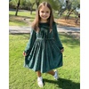 image:imageStelle Girls Long Sleeve Velvet Dress with Pockets 515 Years  Bell SleeveKnee LengthRibbedA LineTwirly DressHigh WaistFallWinter DressHolidayChristmasNew Years EvePartyPeacock Blue