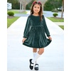 image:imageStelle Girls Long Sleeve Velvet Dress with Pockets 515 Years  Bell SleeveKnee LengthRibbedA LineTwirly DressHigh WaistFallWinter DressHolidayChristmasNew Years EvePartyPeacock Blue