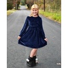 image:imageStelle Girls Long Sleeve Velvet Dress with Pockets 515 Years  Bell SleeveKnee LengthRibbedA LineTwirly DressHigh WaistFallWinter DressHolidayChristmasNew Years EvePartyIndigo