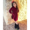 image:imageStelle Girls Long Sleeve Velvet Dress with Pockets 515 Years  Bell SleeveKnee LengthRibbedA LineTwirly DressHigh WaistFallWinter DressHolidayChristmasNew Years EvePartyRuby