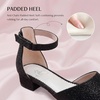 image:imageStelle Girls Low Heel Dress Shoes with Detachable Bow for Wedding PartyBlack Glitter