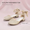 image:imageStelle Girls Low Heel Dress Shoes with Detachable Bow for Wedding PartyGold