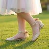 image:imageStelle Girls Low Heel Dress Shoes with Detachable Bow for Wedding PartyGold
