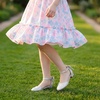 image:imageStelle Girls Low Heel Dress Shoes with Detachable Bow for Wedding PartySilver