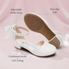 image:imageStelle Girls Low Heel Dress Shoes with Detachable Bow for Wedding PartyWhite Glitter