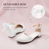 image:imageStelle Girls Low Heel Dress Shoes with Detachable Bow for Wedding PartyWhite Glitter