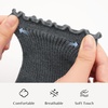 image:imageStelle Girls Ruffle Socks Cotton School Uniform Dress Socks 356 Pairs Crew Soft Cute Frilly Sock for Kids Toddler3 Pairs Black white charcoal