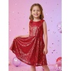 image:imageStelle Girls Sequin Dress Sleeveless ALine Sparkly Dresses 515 Y  Bow on Shoulder Zipper BackFully LiningScoop NeckTwirlyBirthday Formal Party Fancy Graduation Wedding Christmas HolidayRed