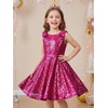 image:imageStelle Girls Sequin Dress Sleeveless ALine Sparkly Dresses 515 Y  Bow on Shoulder Zipper BackFully LiningScoop NeckTwirlyBirthday Formal Party Fancy Graduation Wedding Christmas HolidayFuchsia