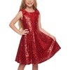 image:imageStelle Girls Sequin Dress Sleeveless ALine Sparkly Dresses 515 Y  Bow on Shoulder Zipper BackFully LiningScoop NeckTwirlyBirthday Formal Party Fancy Graduation Wedding Christmas HolidayRed