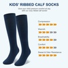 image:imageStelle Girls Socks Knee High Socks for Girls Cotton Uniform Long Sock for Toddler 3 Pairs School Socks 318 Years3navy