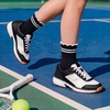 image:imageStelle Girls Socks Ruffle Socks for Girls Cotton Striped Crew Sock Girls Athletic Socks5 Black