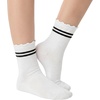 image:imageStelle Girls Socks Ruffle Socks for Girls Cotton Striped Crew Sock Girls Athletic Socks5 Black Stripes