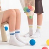 image:imageStelle Girls Socks Ruffle Socks for Girls Cotton Striped Crew Sock Girls Athletic SocksRedyellowbluegreen Stripes